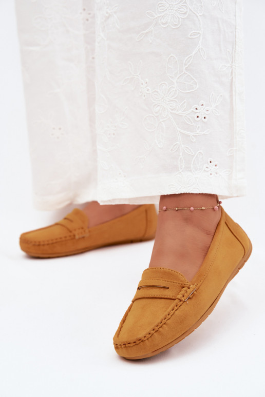 Elegantne kunstsuede mokasiinid sinepi värvi Lenvie