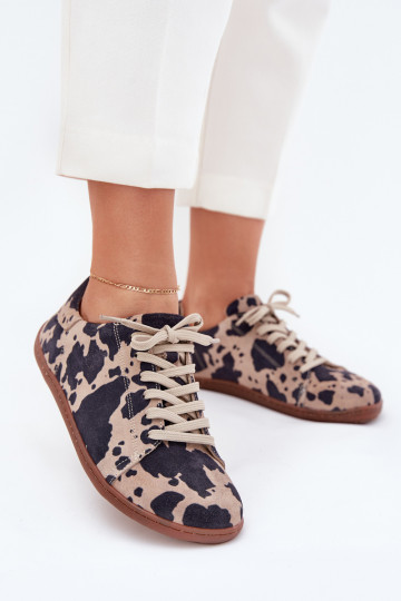 Pruun-beez faux suede vabaaja jalanõud Barefoot Zazoo N1120