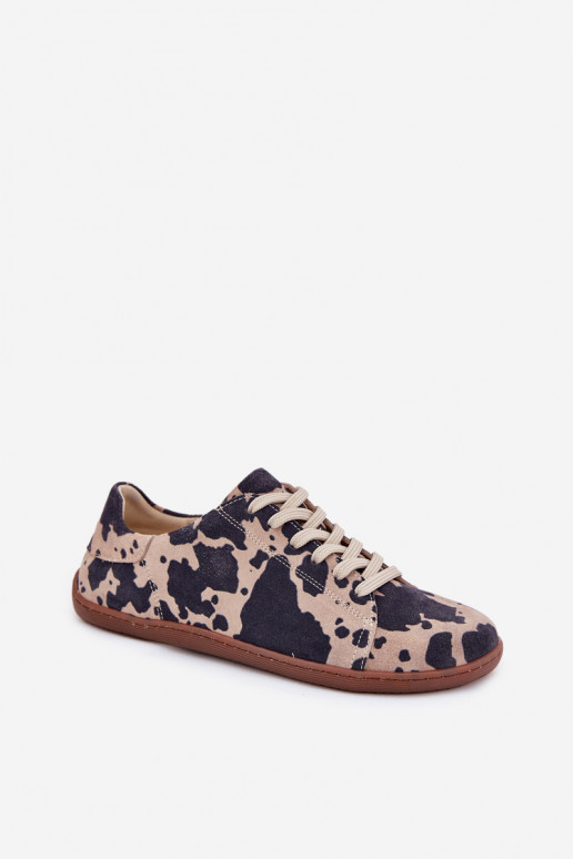 Pruun-beez faux suede vabaaja jalanõud Barefoot Zazoo N1120