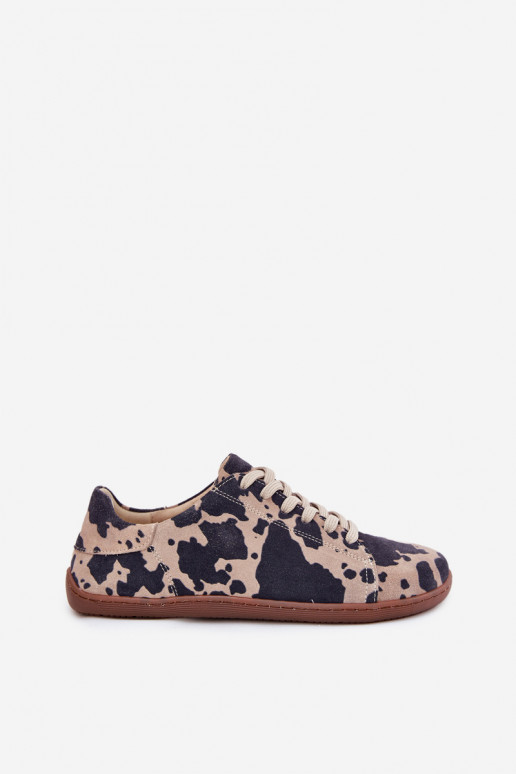 Pruun-beez faux suede vabaaja jalanõud Barefoot Zazoo N1120