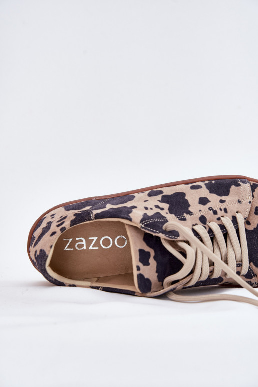 Pruun-beez faux suede vabaaja jalanõud Barefoot Zazoo N1120