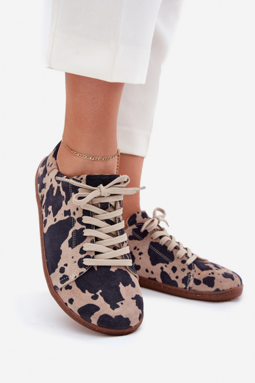 Pruun-beez faux suede vabaaja jalanõud Barefoot Zazoo N1120