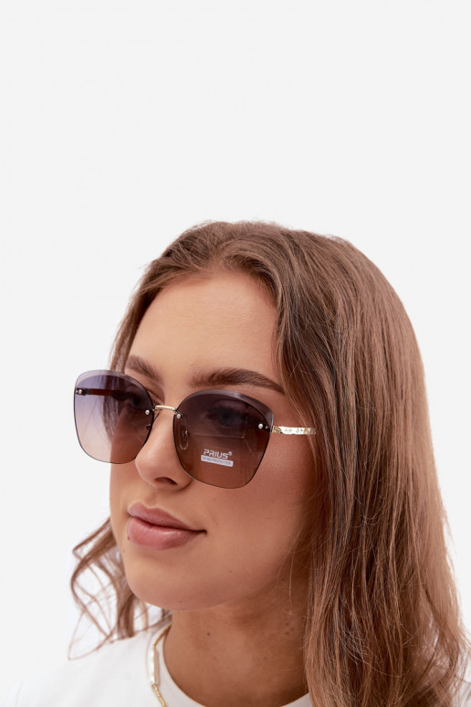Rimless päikeseprillid UV 400 filtriga tumepruun