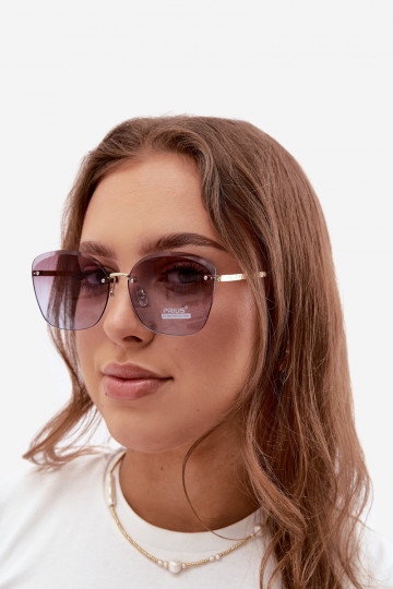 Rimless päikeseprillid UV 400 filtriga violetne