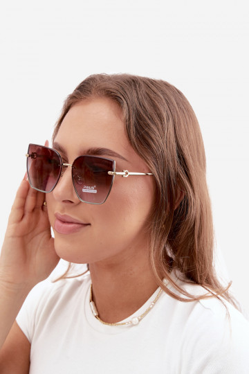 Rimless kassi silmadega päikeseprillid UV 400 filtriga pruun-sinised