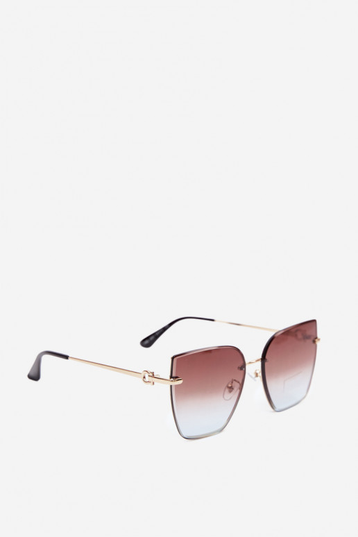 Rimless kassi silmadega päikeseprillid UV 400 filtriga pruun-sinised