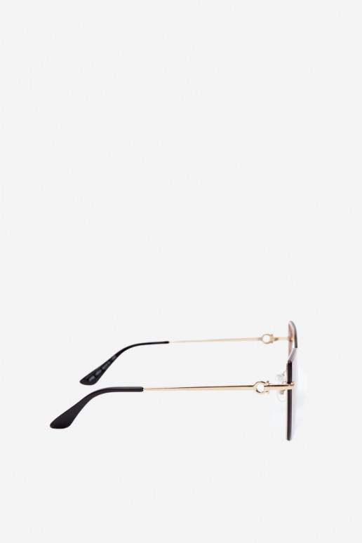 Rimless kassi silmadega päikeseprillid UV 400 filtriga pruun-sinised