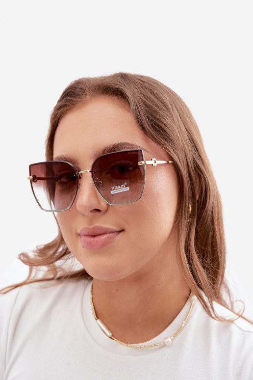 Rimless kassi silmadega päikeseprillid UV 400 filtriga pruun-sinised