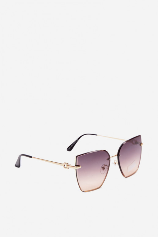 Rimless kassi silmadega päikeseprillid UV 400 filtriga pruunid