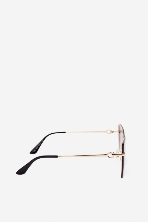 Rimless kassi silmadega päikeseprillid UV 400 filtriga pruunid