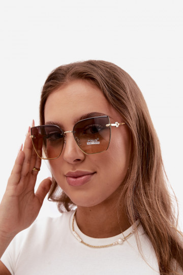 Rimless kassi silmadega päikeseprillid UV 400 filtriga kollased