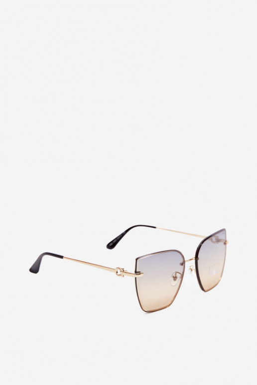 Rimless kassi silmadega päikeseprillid UV 400 filtriga kollased