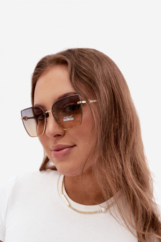 Rimless kassi silmadega päikeseprillid UV 400 filtriga kollased