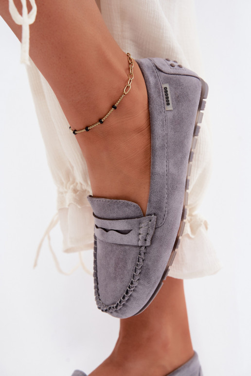 Hallid faux suede madalad mokasiinid Galadriel