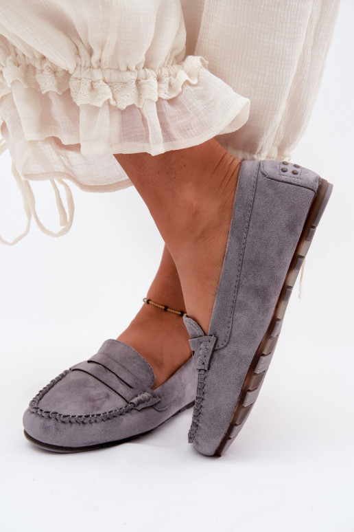 Hallid faux suede madalad mokasiinid Galadriel