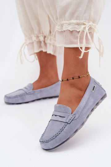 Sinised faux suede madalad mokasiinid Galadriel 2