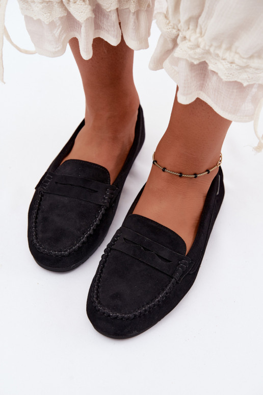 Mustad faux suede madalad mokasiinid Galadriel