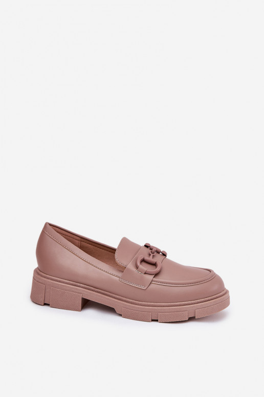 Naiste mokasiinid dekoratiivsete detailidega khaki faux leather Seftass