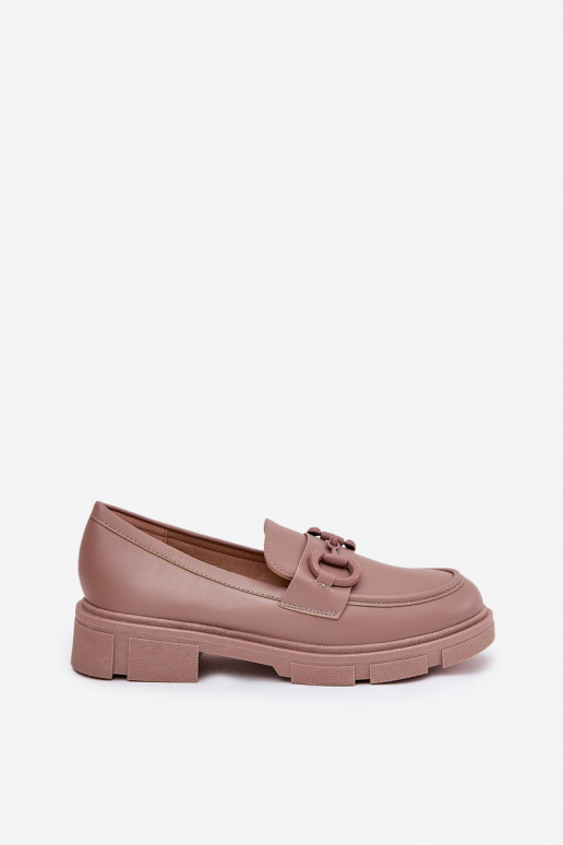 Naiste mokasiinid dekoratiivsete detailidega khaki faux leather Seftass