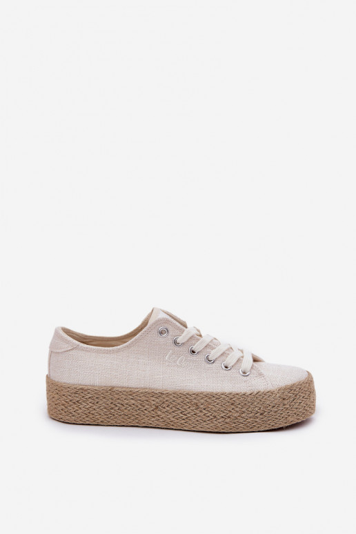 igapäeva jalanõud platvormiga Lee Cooper LCIN-25-02-3284 elevandiluu värvi