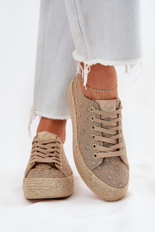 mustritud igapäeva jalanõud platvormiga khaki Lee Cooper LCIN-25-08-3646L