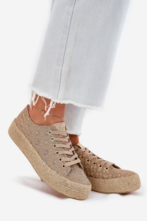 mustritud igapäeva jalanõud platvormiga khaki Lee Cooper LCIN-25-08-3646L