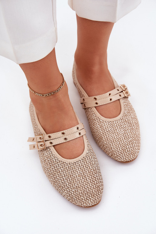 Kootud ballerinas liivakarva Partheda