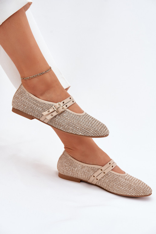 Kootud ballerinas liivakarva Partheda