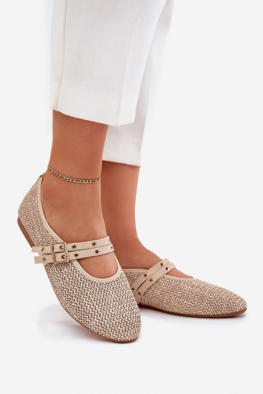 Kootud ballerinas liivakarva Partheda