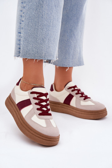 Naiste platvormiga sneakersid burgundia Dovina