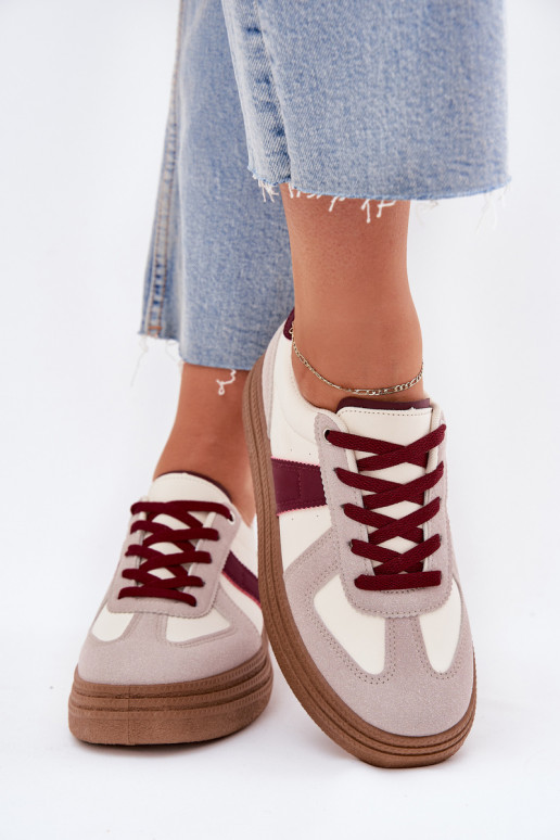 Naiste platvormiga sneakersid burgundia Dovina