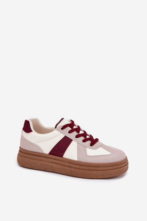Naiste platvormiga sneakersid burgundia Dovina