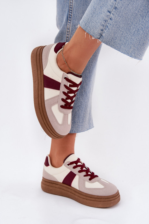 Naiste platvormiga sneakersid burgundia Dovina