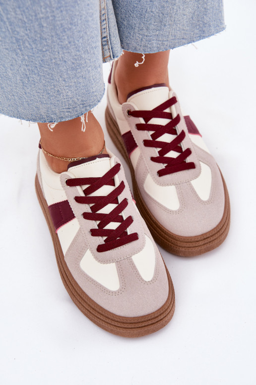 Naiste platvormiga sneakersid burgundia Dovina