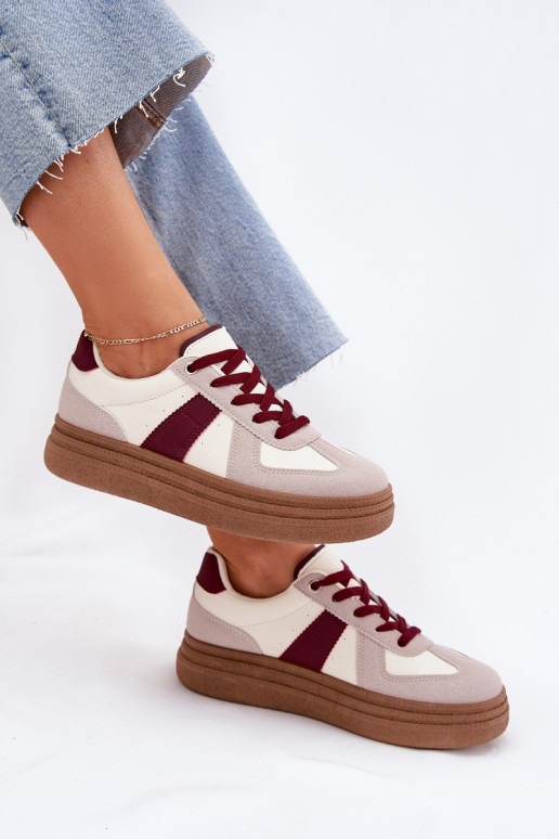 Naiste platvormiga sneakersid burgundia Dovina