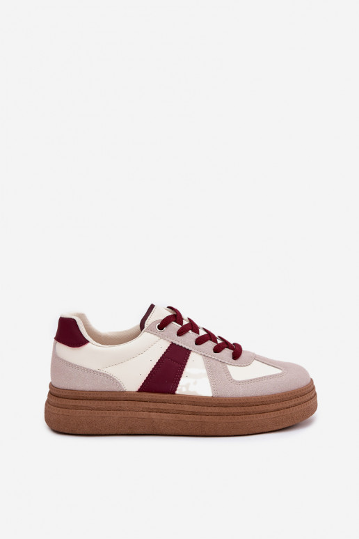 Naiste platvormiga sneakersid burgundia Dovina