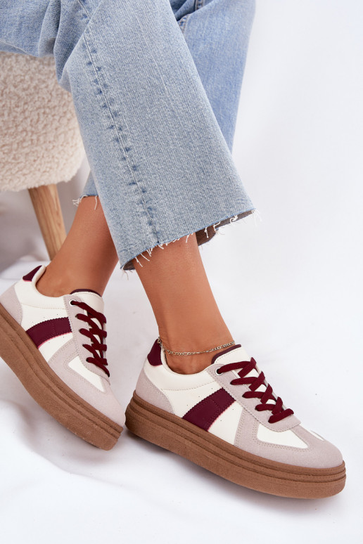 Naiste platvormiga sneakersid burgundia Dovina