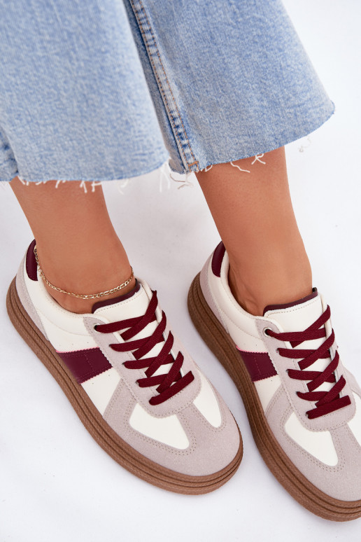 Naiste platvormiga sneakersid burgundia Dovina