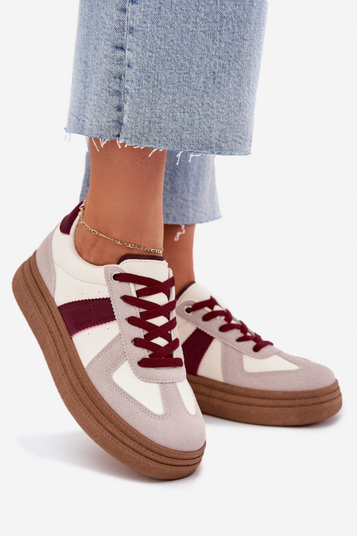 Naiste platvormiga sneakersid burgundia Dovina