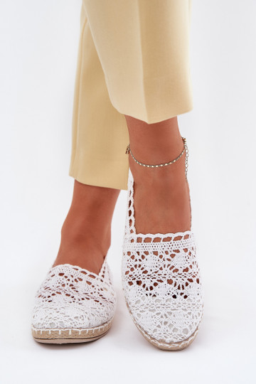 Valged naiste espadrillid pitsist Adelira 2
