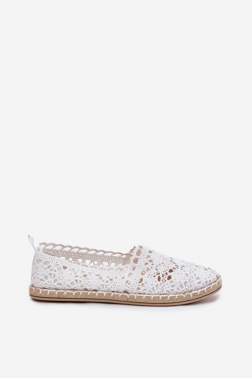 Valged naiste espadrillid pitsist Adelira