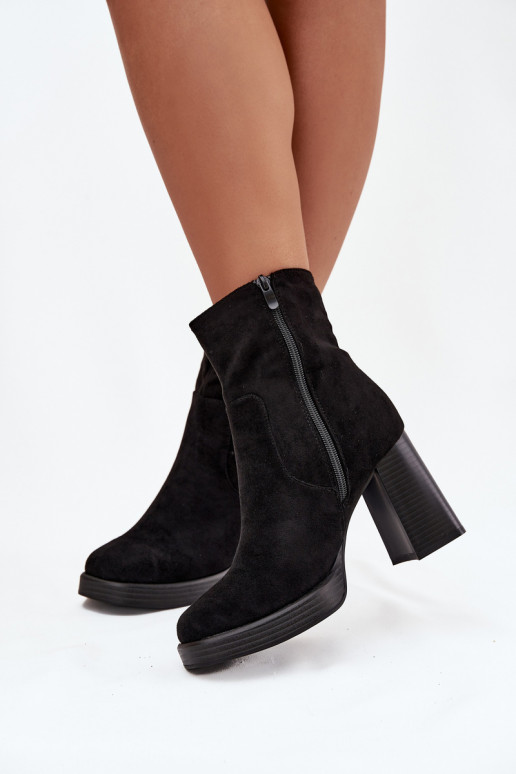 Naiste ankle boots mustas värvitoonis Pavinne