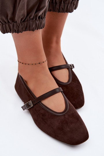 Ballerinad rihmadega kunstsuede Felora