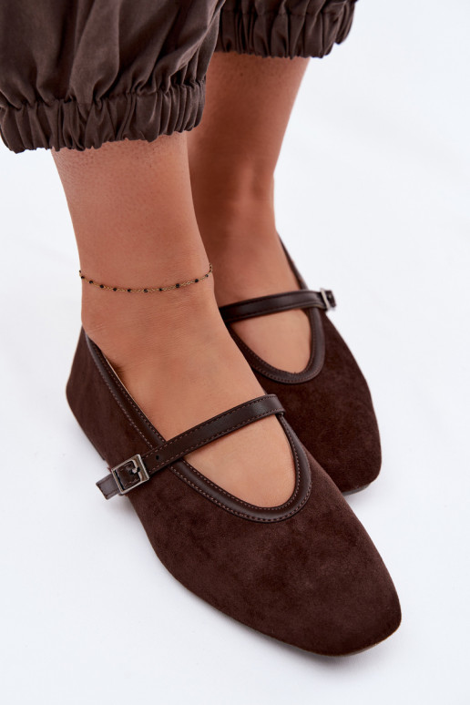 Ballerinad rihmadega kunstsuede Felora