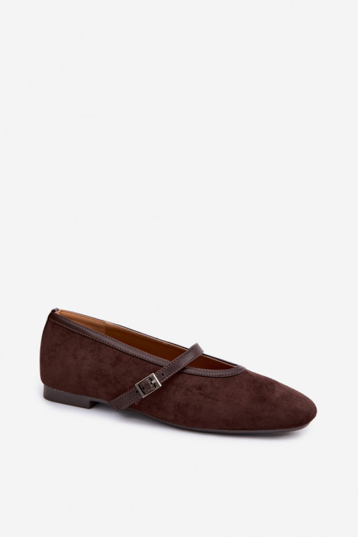 Ballerinad rihmadega kunstsuede Felora