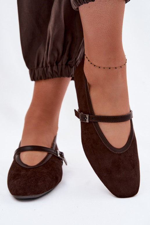 Ballerinad rihmadega kunstsuede Felora
