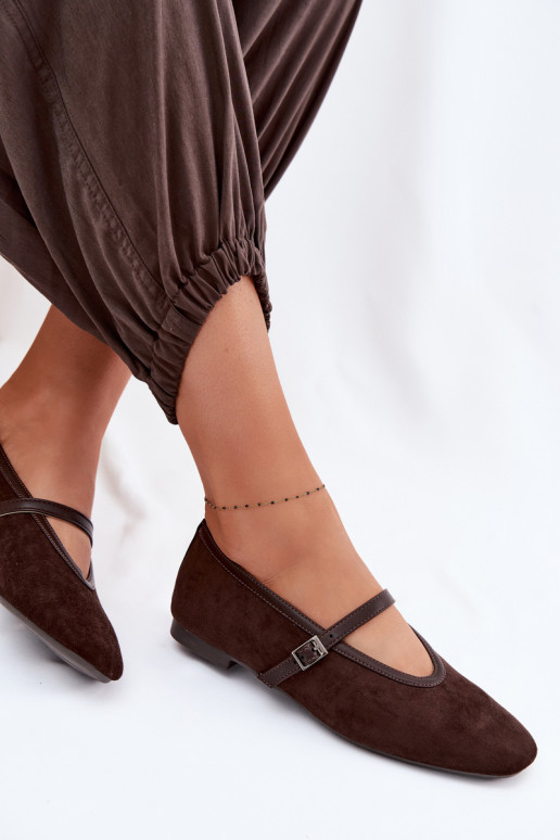 Ballerinad rihmadega kunstsuede Felora