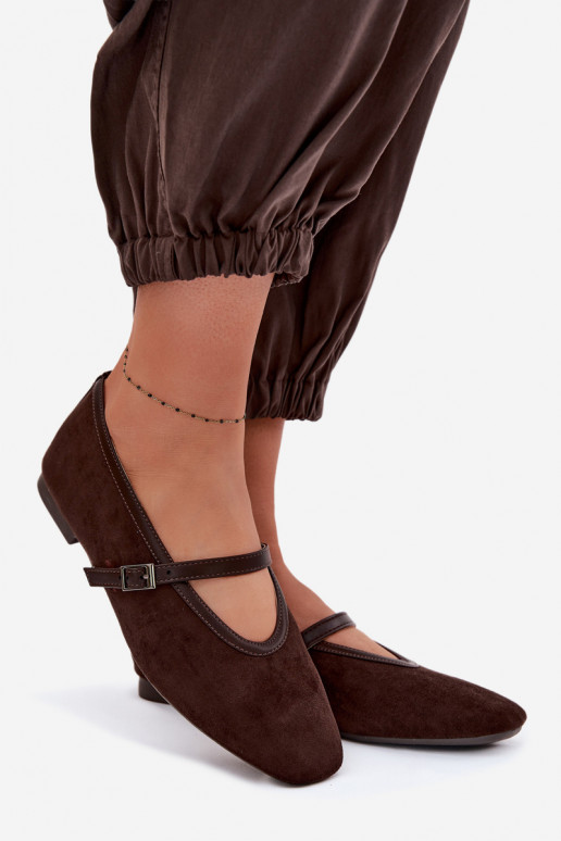 Ballerinad rihmadega kunstsuede Felora