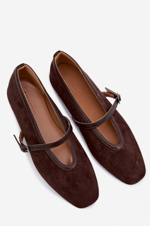 Ballerinad rihmadega kunstsuede Felora