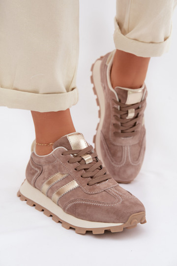 seemisnakhsed Sneakers tüüpi jalanõud Pealiste omad platvormiga S.Barski LR61-7097 beeži värvi